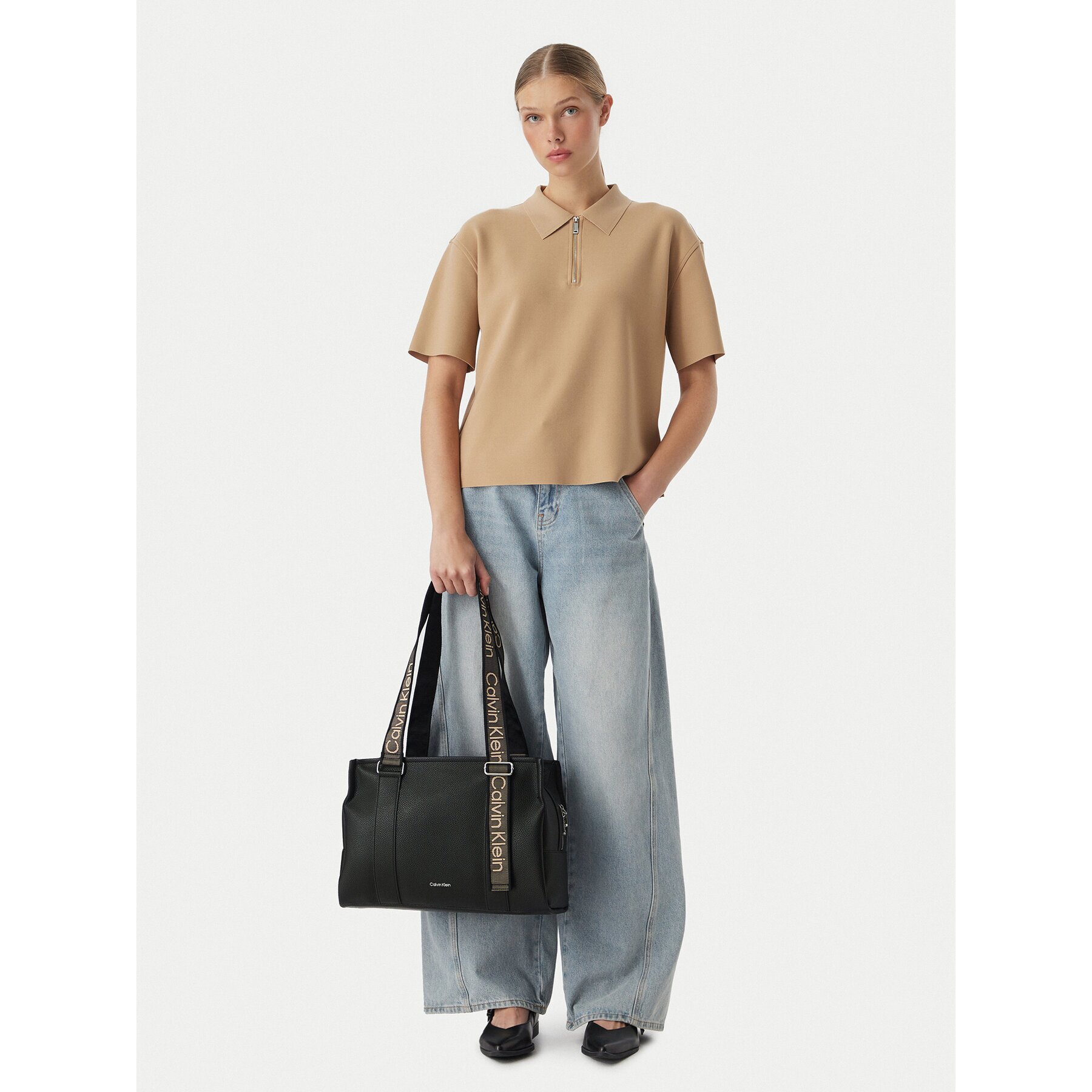 Calvin Klein Дамска чанта Webbing Adj Strap Tote LV04F3644G