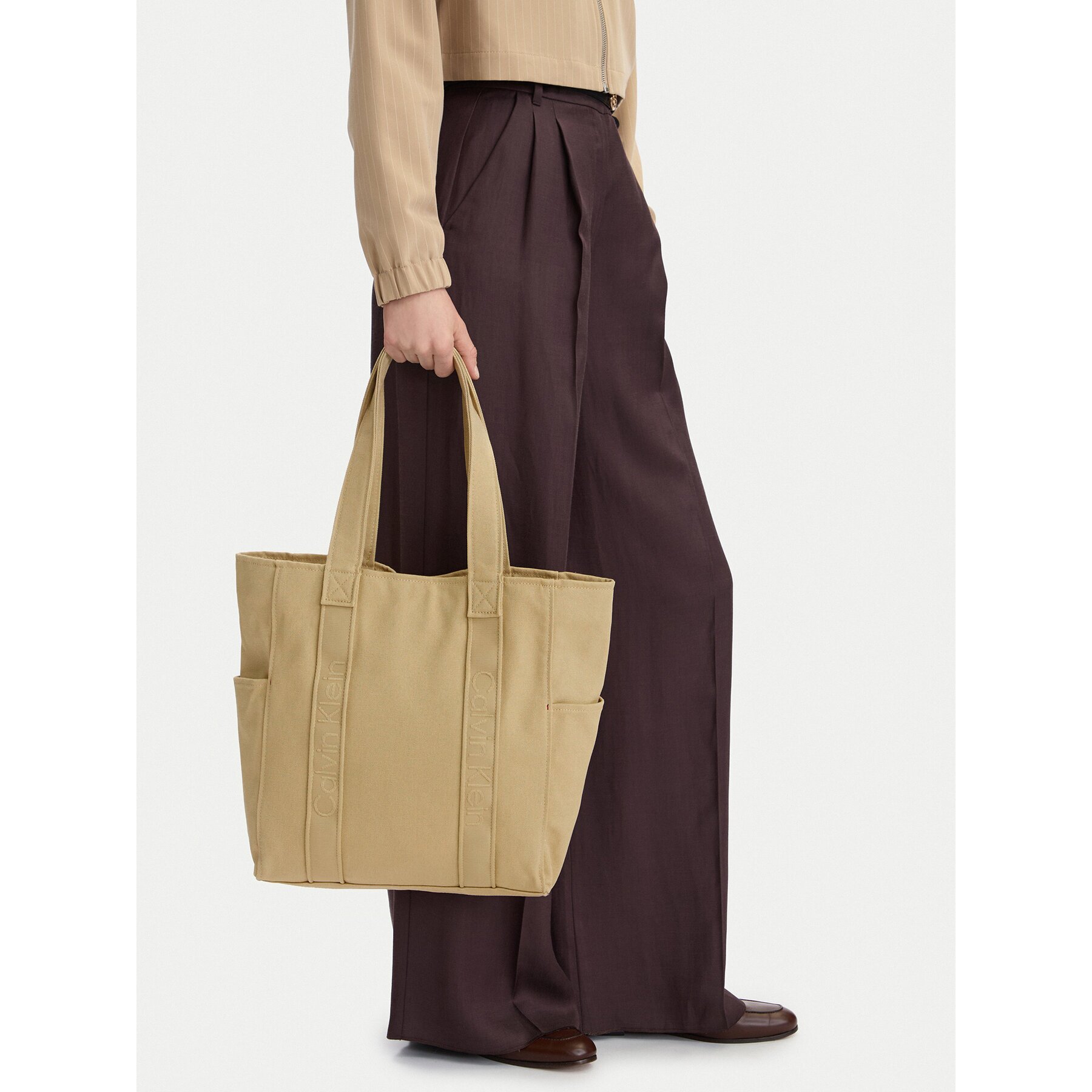 Calvin Klein Дамска чанта Webbing Strap Canvas Tote LV04F3463G