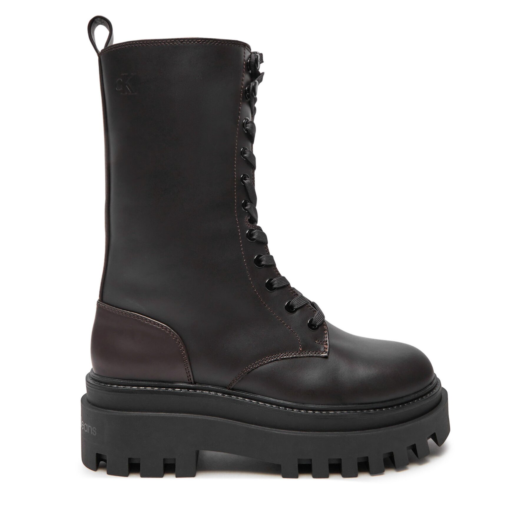Calvin Klein Jeans Боти тип челси Flatform Lace Up Boot Mg Lth YW0YW01544