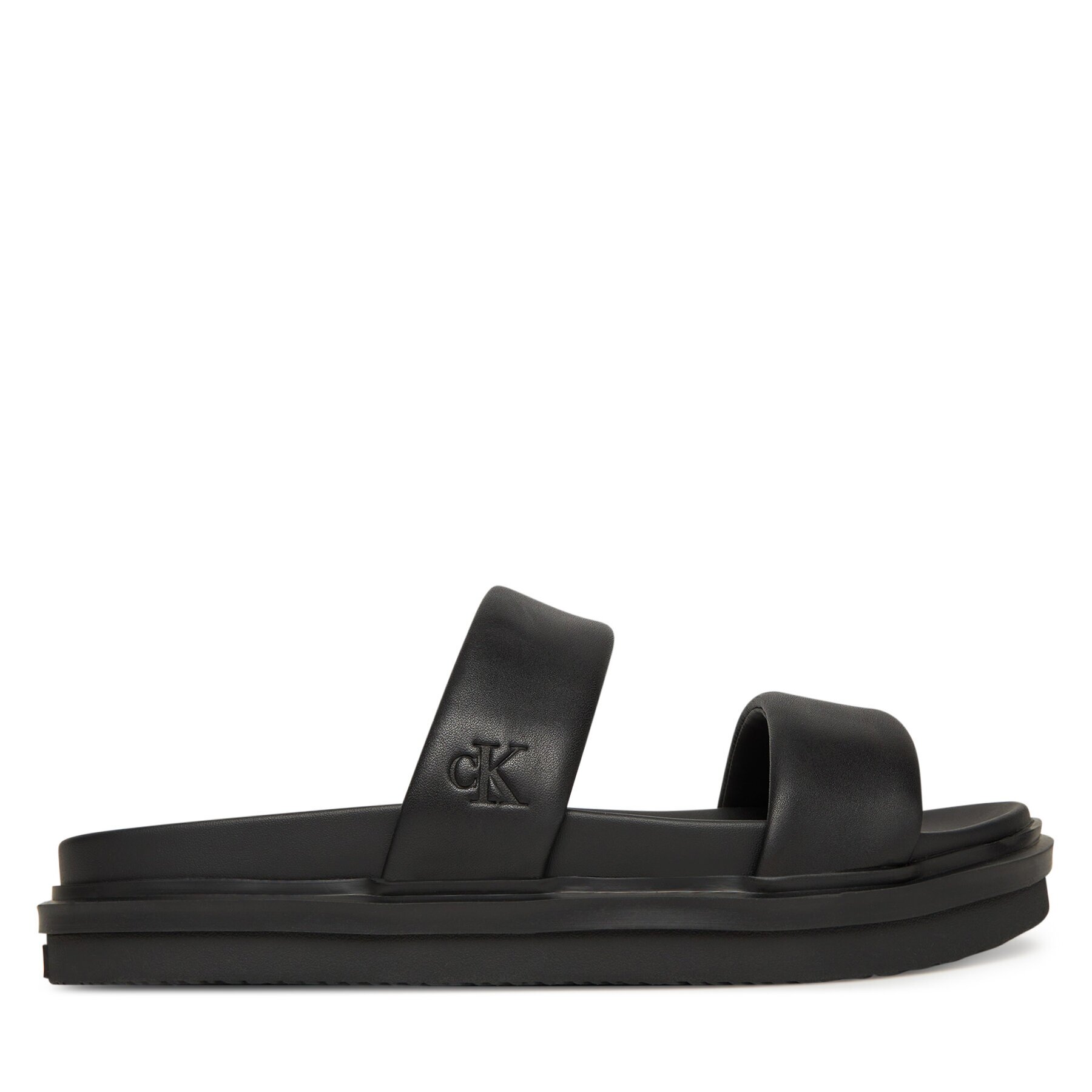 Calvin Klein Jeans Чехли Flat Molded Doublebar Sandal Lth YM0YM01226