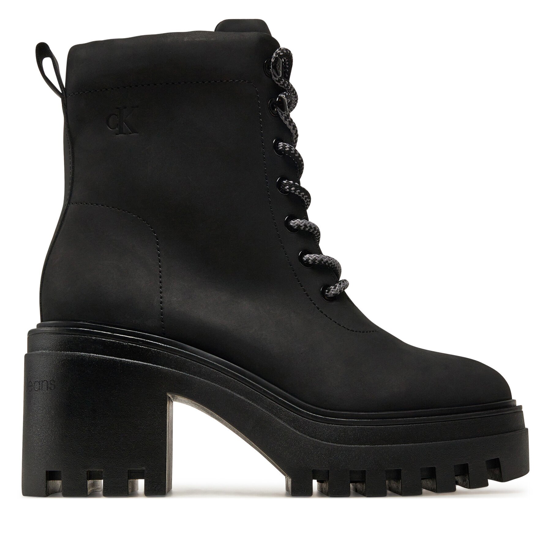Calvin Klein Jeans Зимни обувки Chunky Heeled Zip Boot Lth YW0YW01548