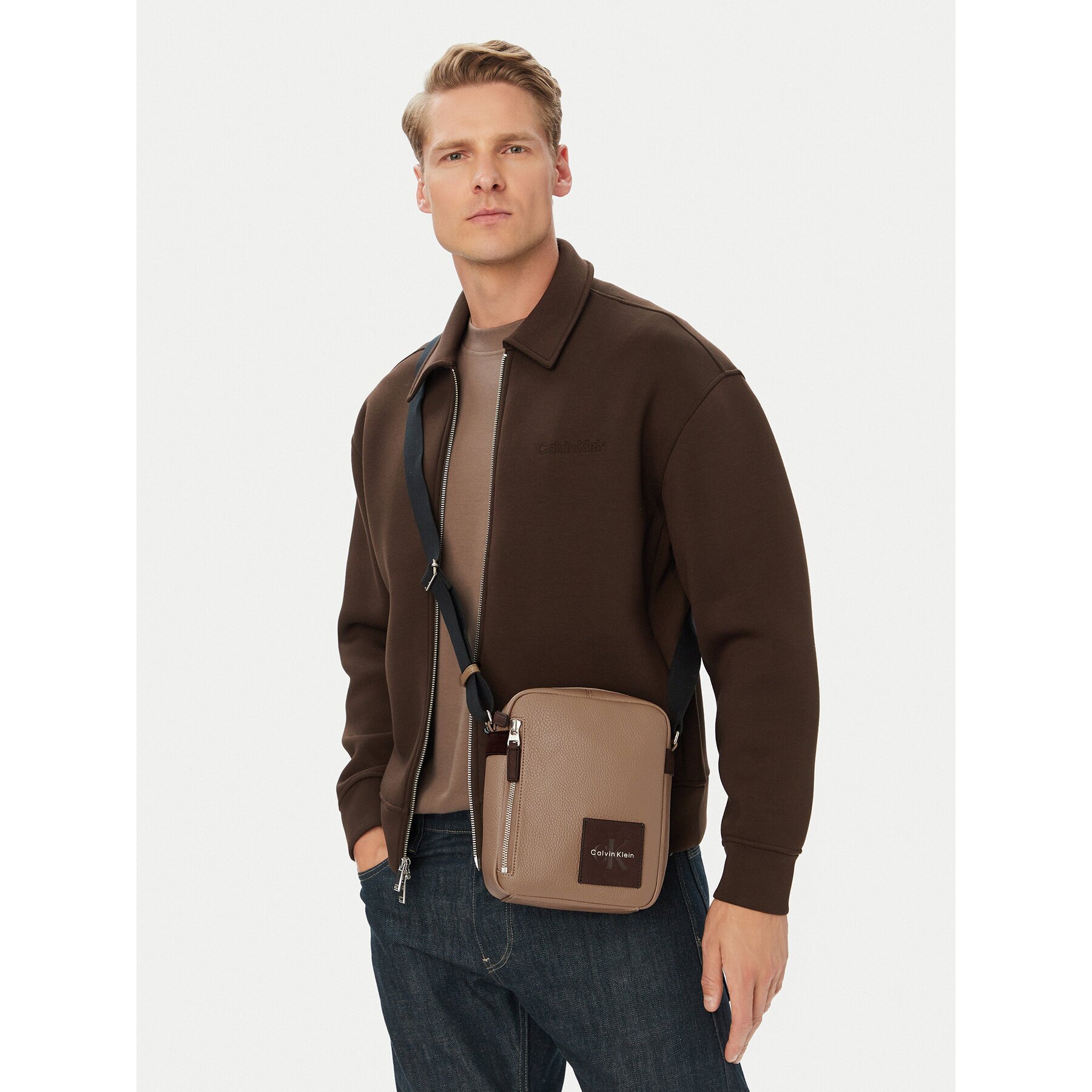 Calvin Klein Мъжка чантичка Bold Pebble Ssnl Simple Reporter LV04D3624G