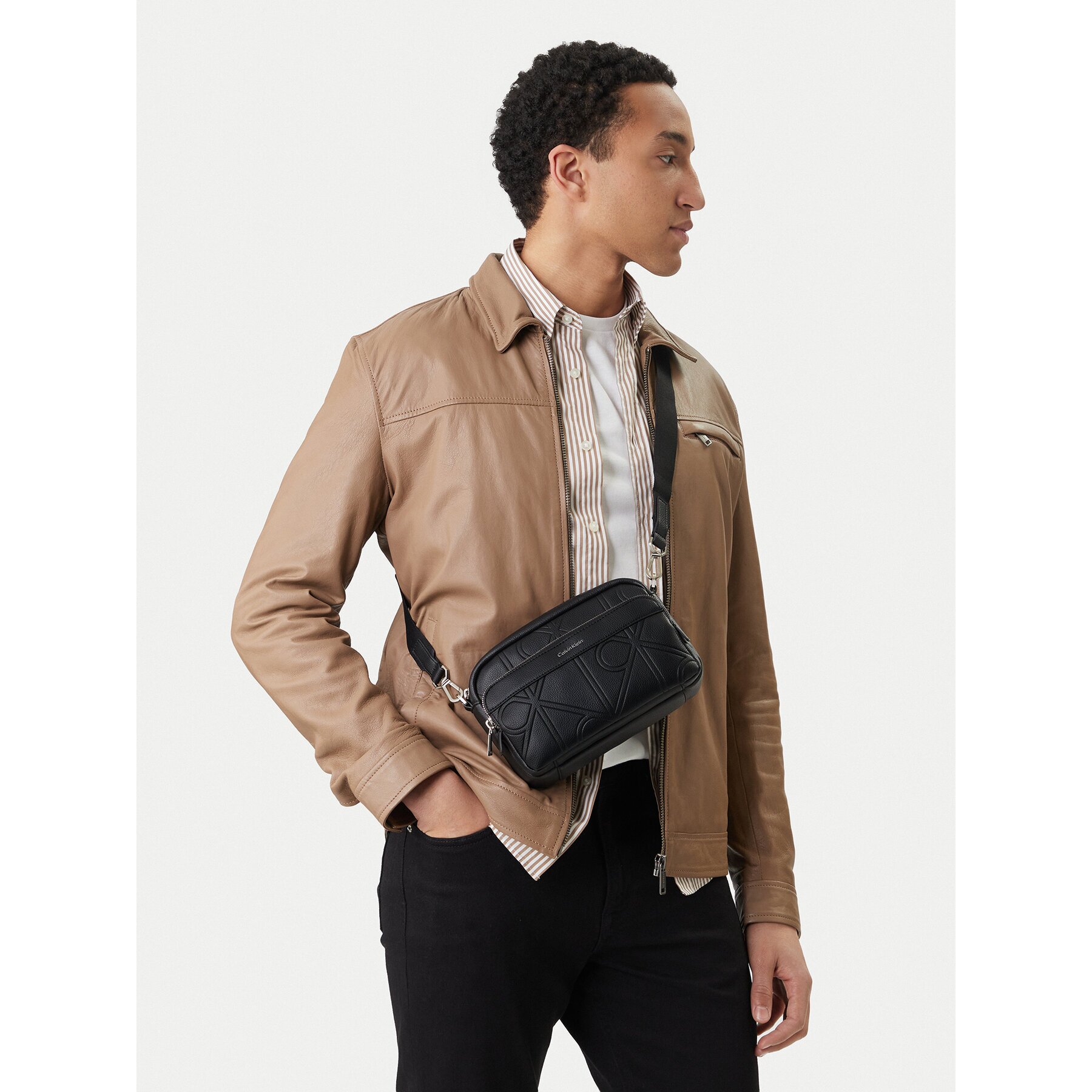 Calvin Klein Мъжка чантичка Emblem Aop Emboss Camera Bag LV04D3330G