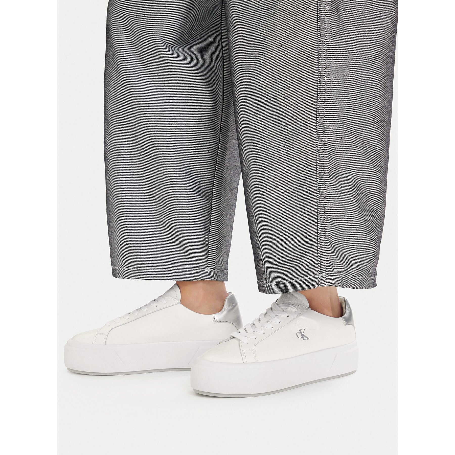 Calvin Klein Сникърси Flatform Lace Up Lth Met YW0YW01929