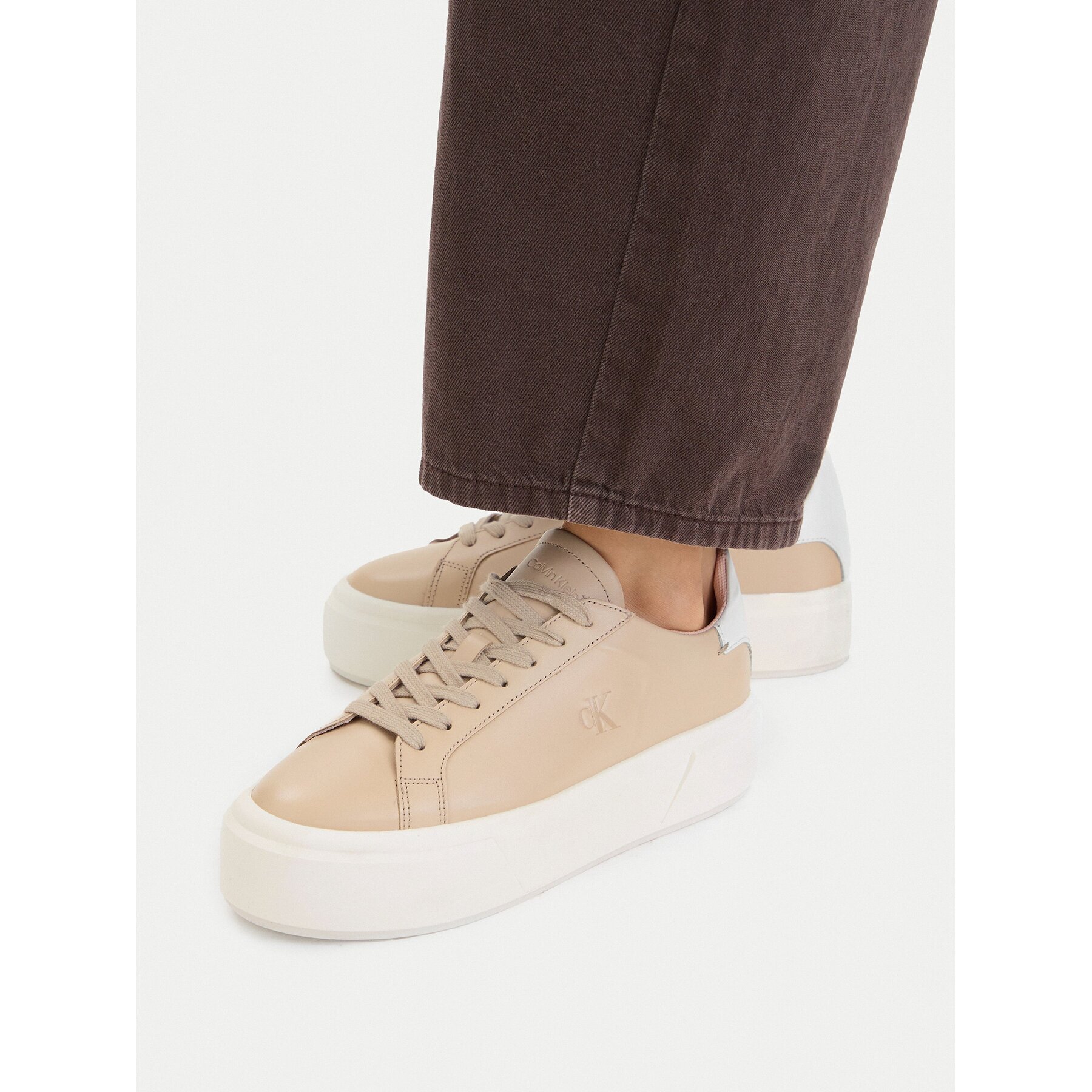 Calvin Klein Сникърси Flatform Lace Up Lth YW0YW01928