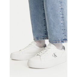 Calvin Klein Сникърси Vulc Flatf Lth Silver Logo Tag YW0YW01877