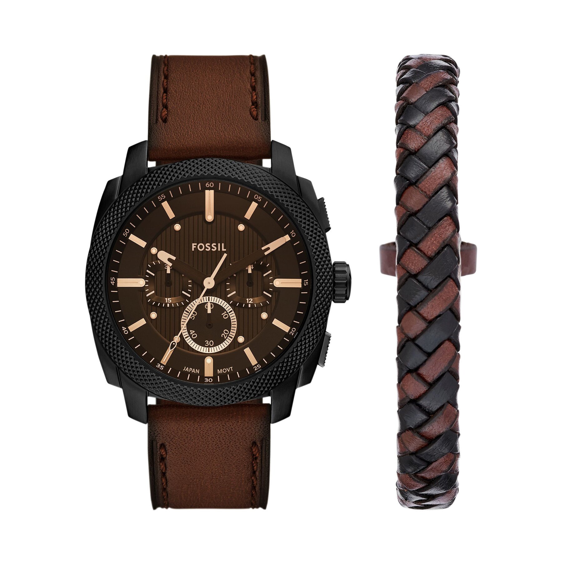 Fossil Комплект часовник и гривна Machine Chronograph FS6102SET