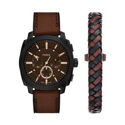 Fossil Комплект часовник и гривна Machine Chronograph FS6102SET