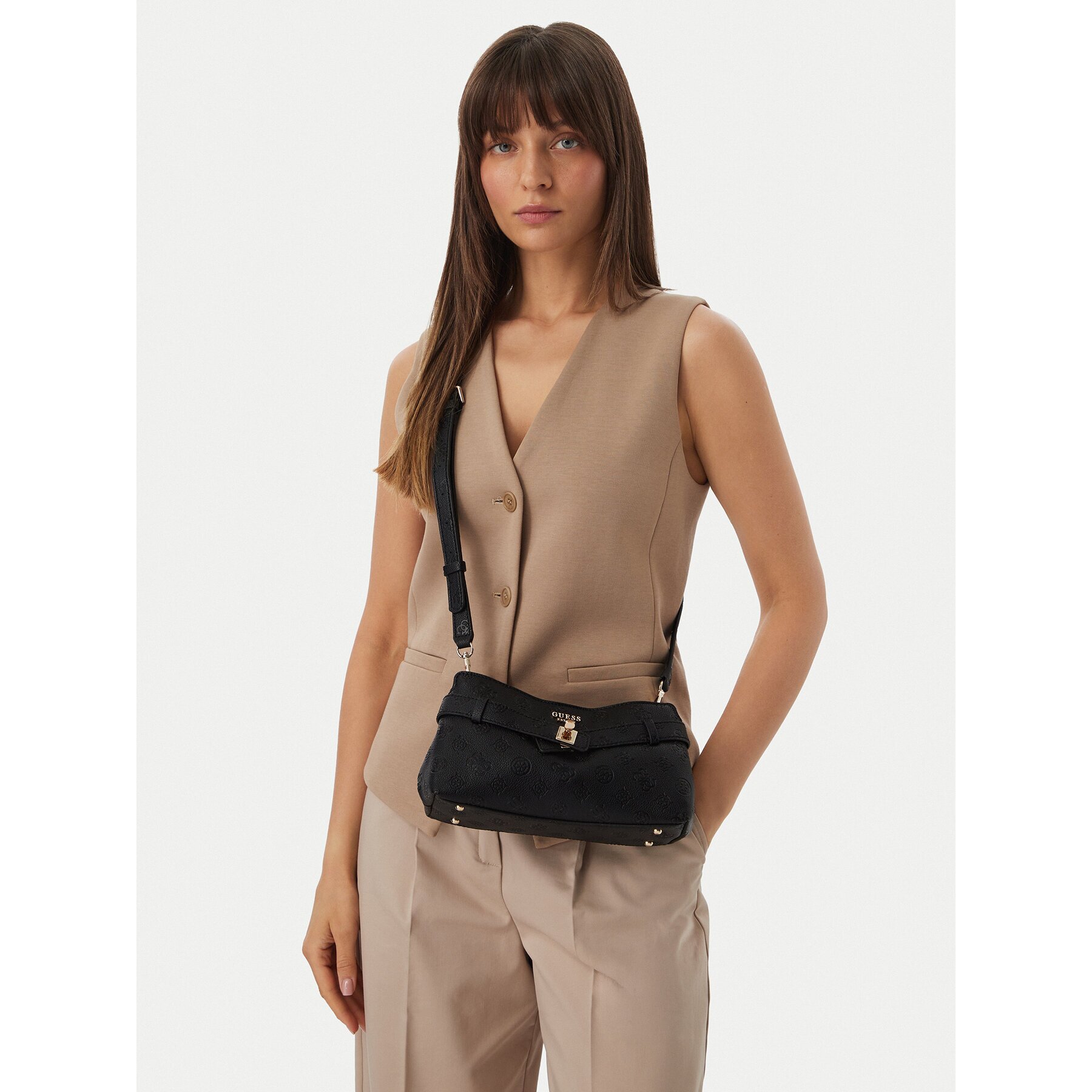 Guess Дамска чанта Ella Logo Mini HWPD97 46730