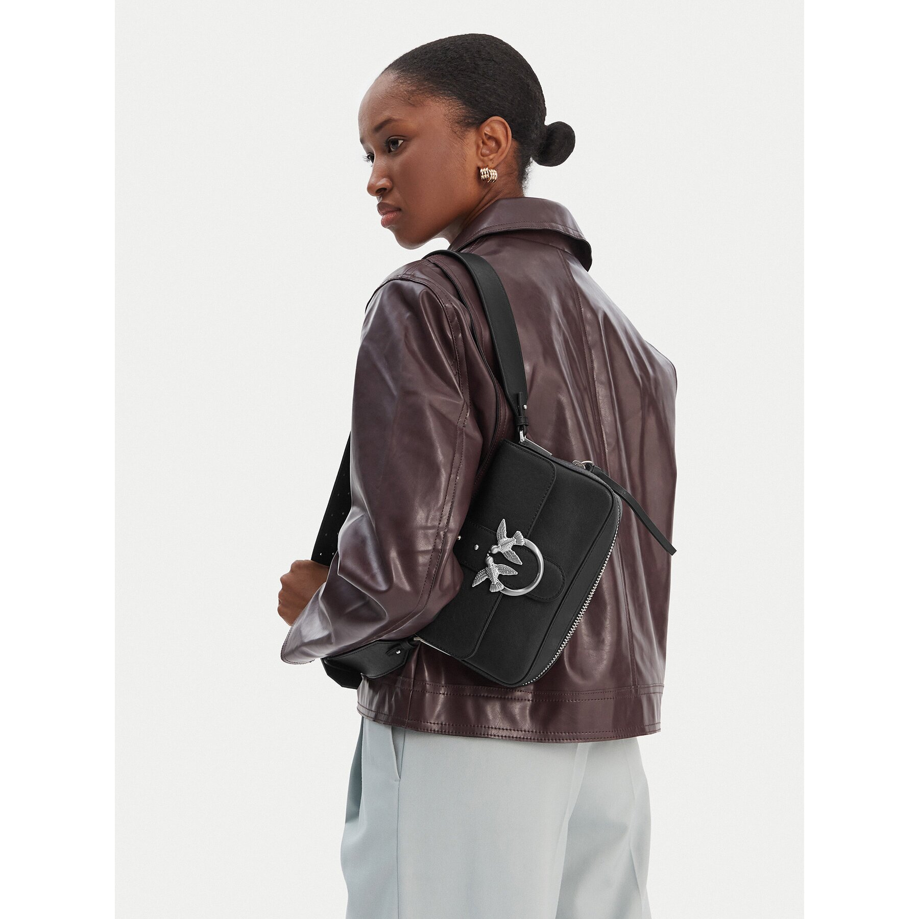 PINKO Дамска чанта Love One Slouchy Zip Mini AI 25-26 PLTT 105345 A2JG
