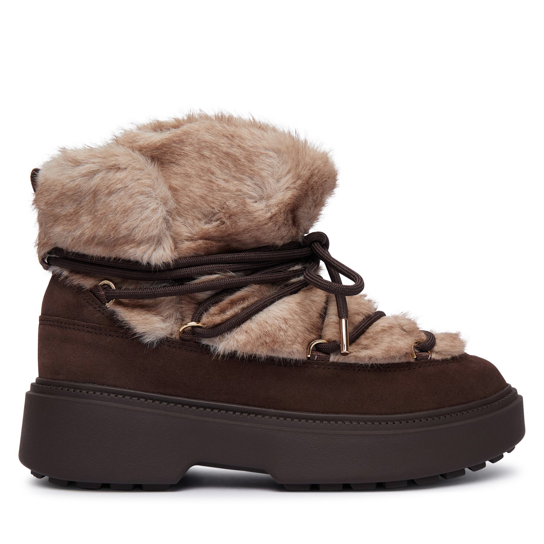 Tommy Hilfiger Апрески Fur Suede Lace-Up Snow Boot FW0FW09545