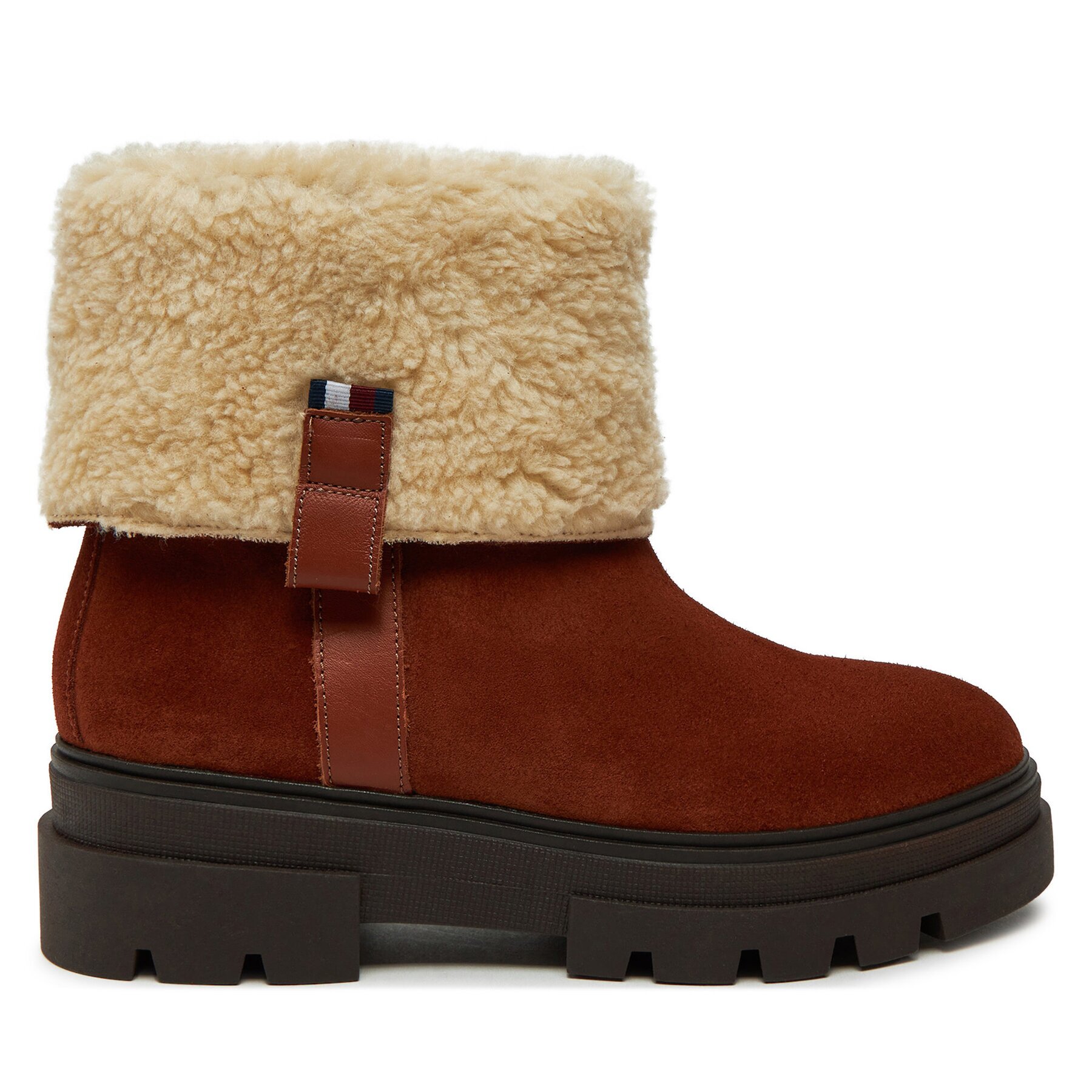 Tommy Hilfiger Боти Faux Fur Suede Roll-Down Boot FW0FW08158