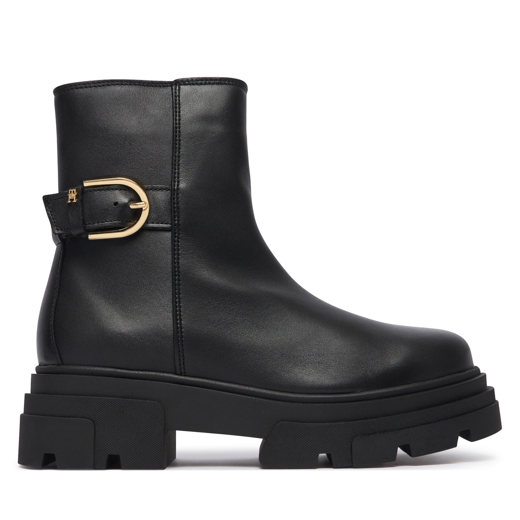 Tommy Hilfiger Боти Leather Chunky Th Buckled Boot FW0FW09549