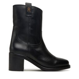 Tommy Hilfiger Боти Riding Lthr Mid Boot Block Heel FW0FW08776