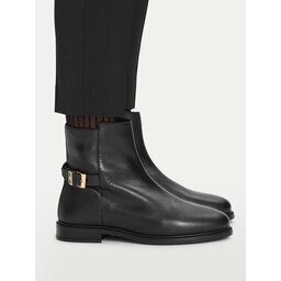 Tommy Hilfiger Боти Th Buckle Leather Ankle Boot FW0FW09486