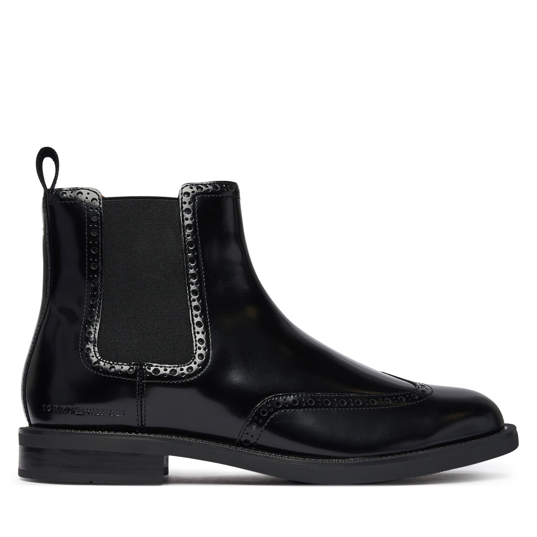 Tommy Hilfiger Боти тип челси Lth Abrasivato Brogue Chelsea FM0FM06079