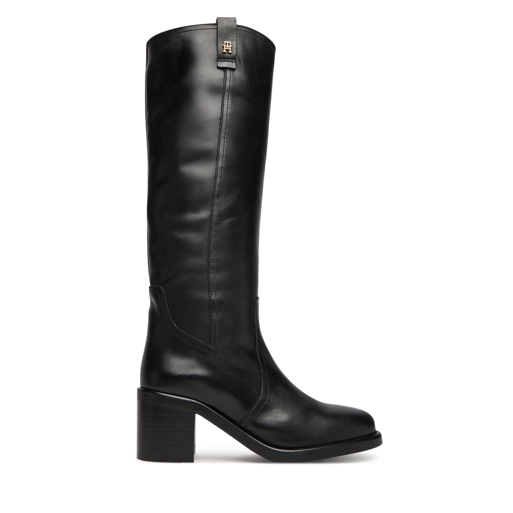 Tommy Hilfiger Ботуши Riding Lthr Long Boot Block Heel FW0FW08777