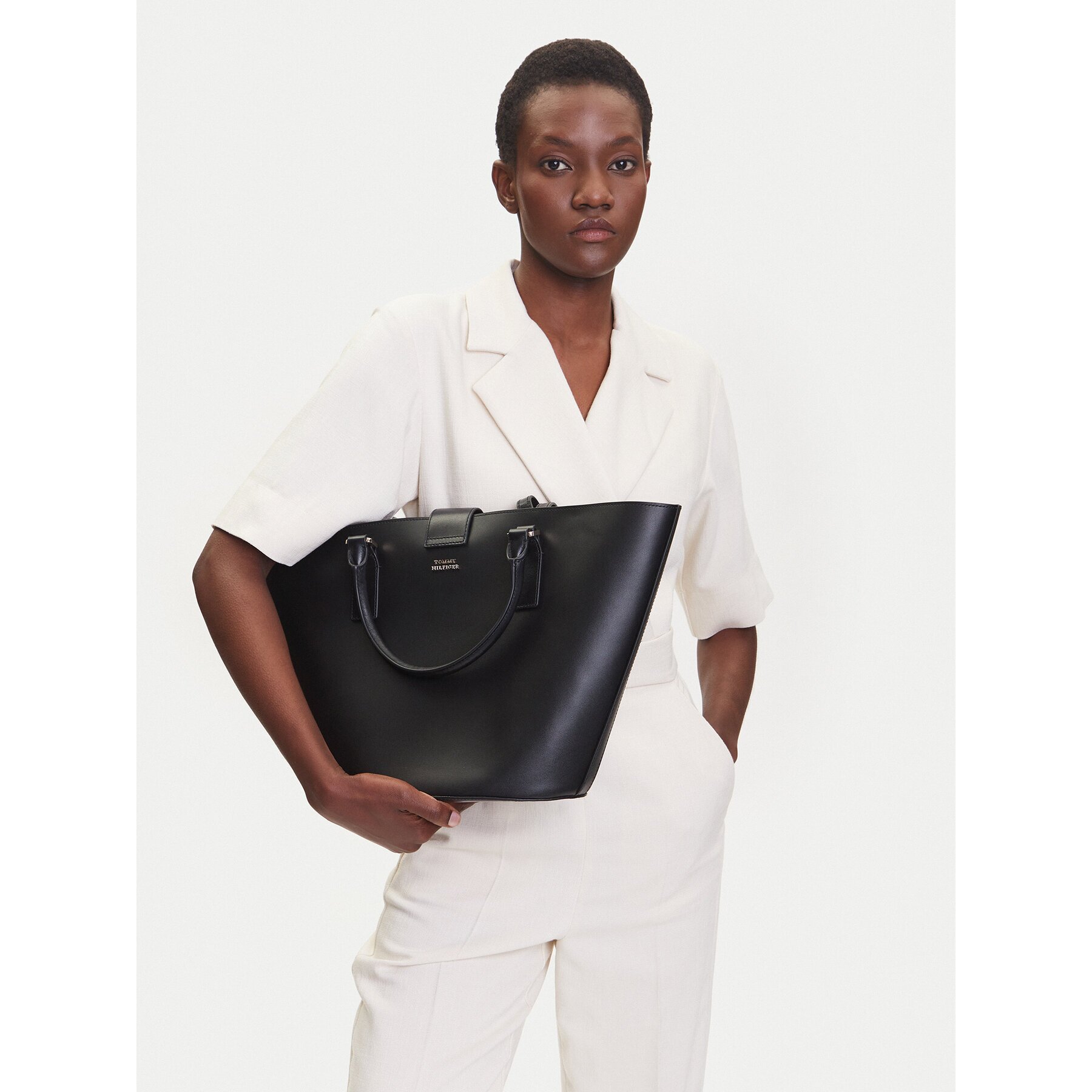 Tommy Hilfiger Дамска чанта Heritage Leather Tote AW0AW17209