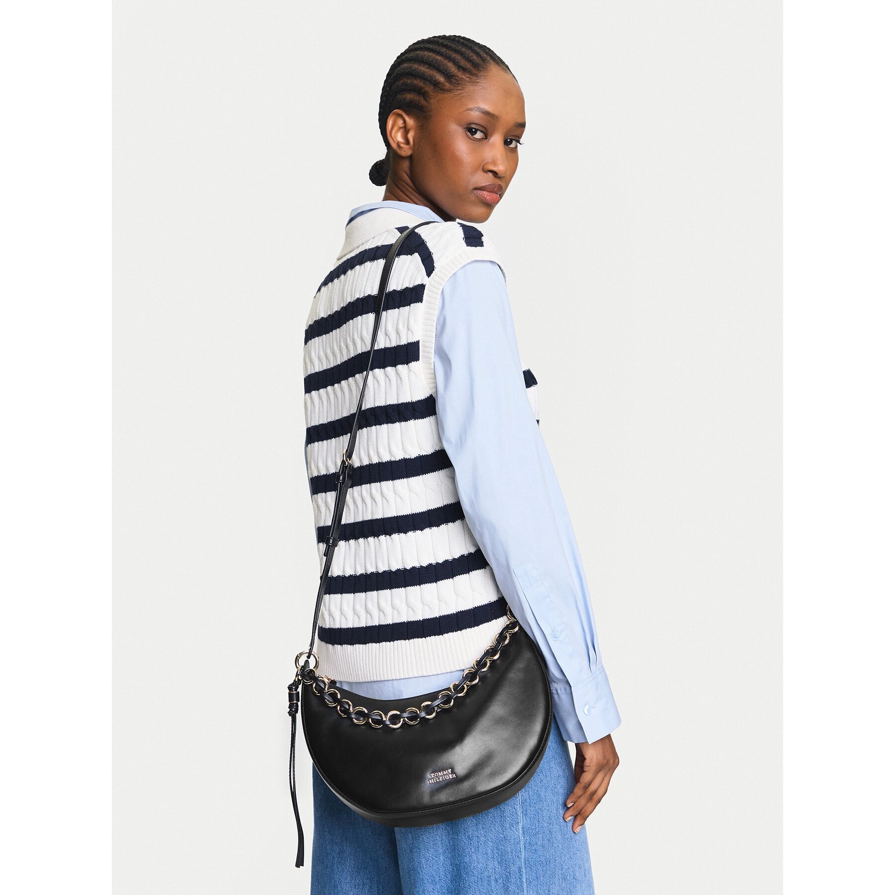 Tommy Hilfiger Дамска чанта Moon Leather Crossover AW0AW17467