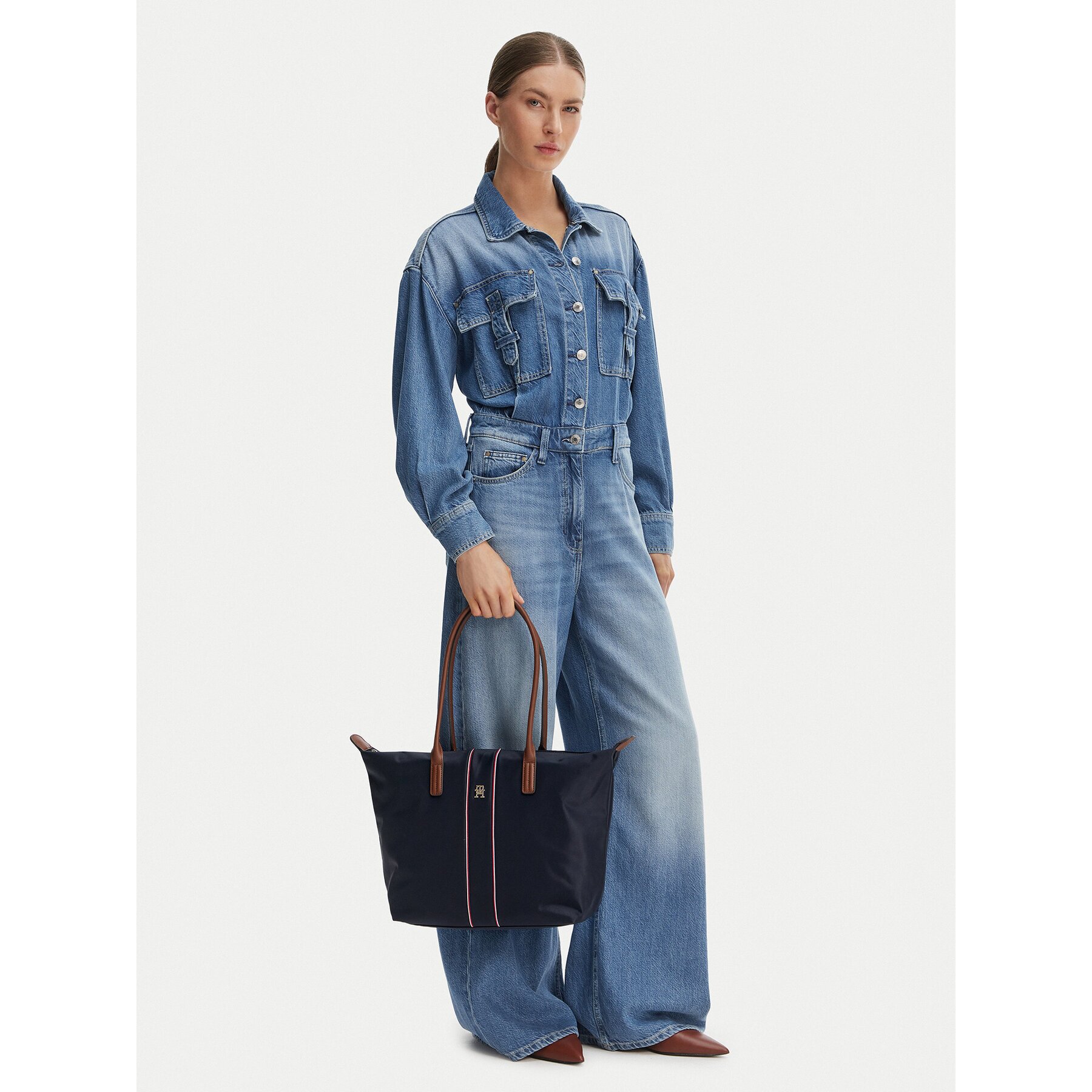 Tommy Hilfiger Дамска чанта Popette Tote Corp AW0AW17706