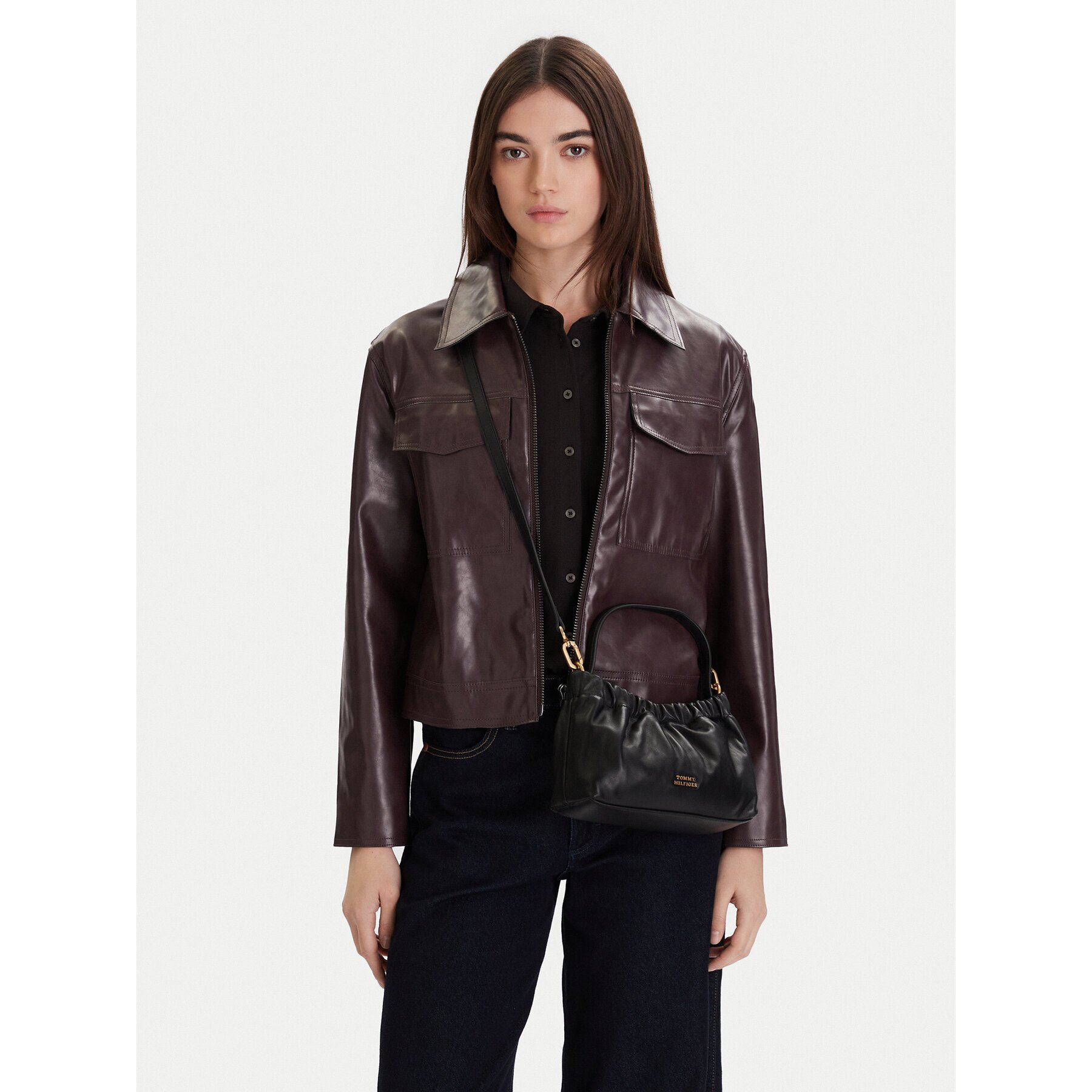 Tommy Hilfiger Дамска чанта Soft Leather Mini Crossover AW0AW18306