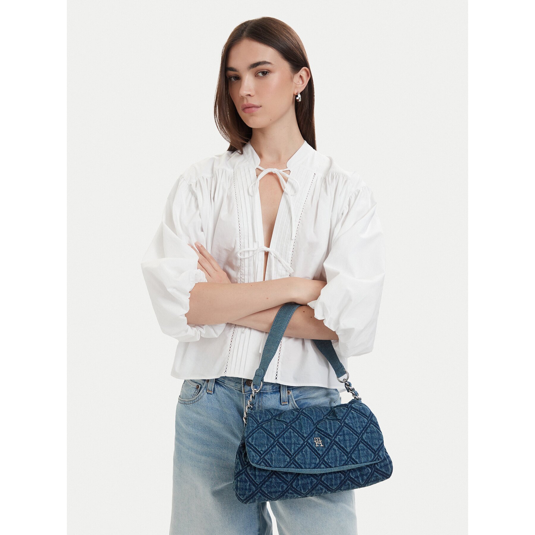 Tommy Hilfiger Дамска чанта Th Feminine Shoulder Bag Denim AW0AW18865