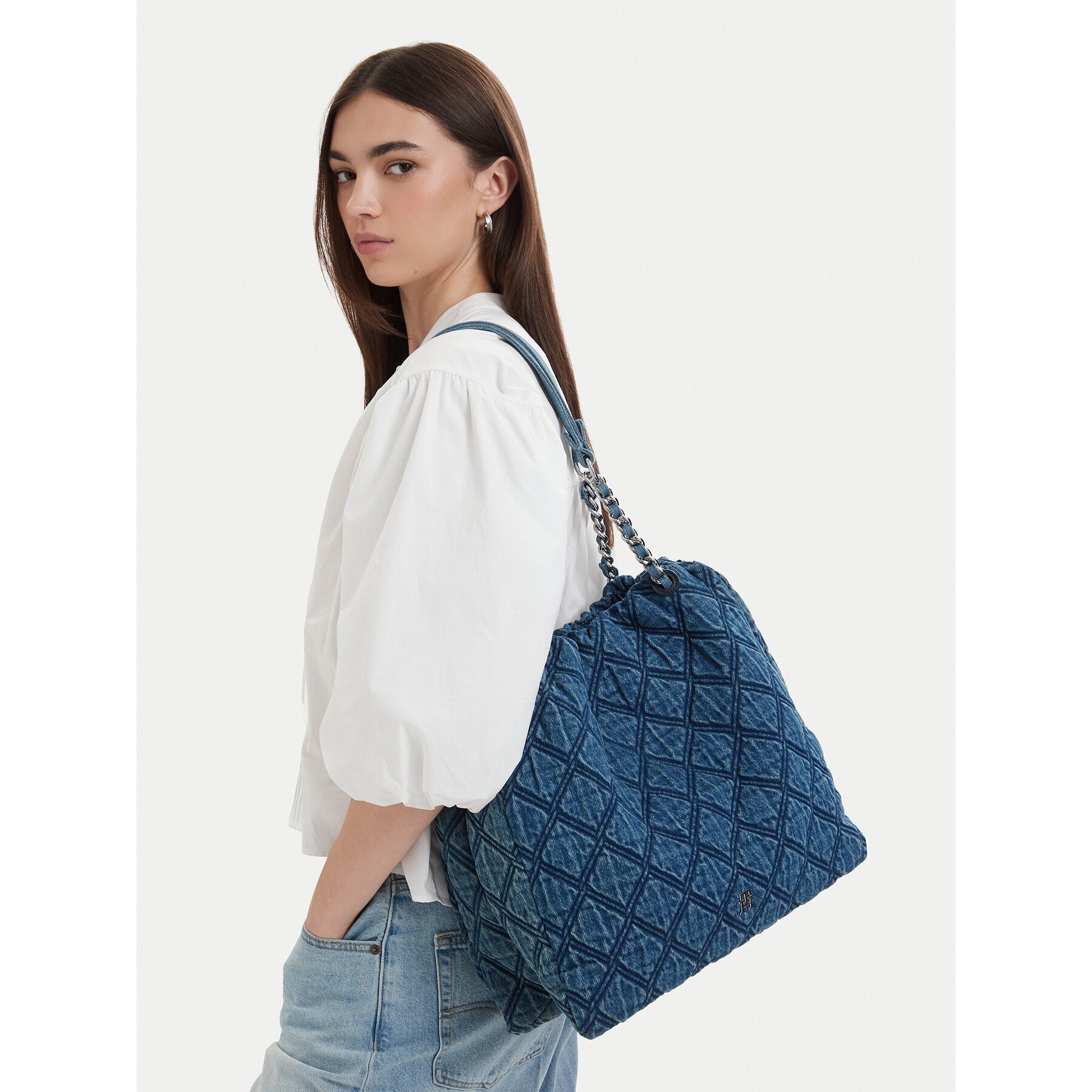 Tommy Hilfiger Дамска чанта Th Feminine Tote Denim AW0AW18866