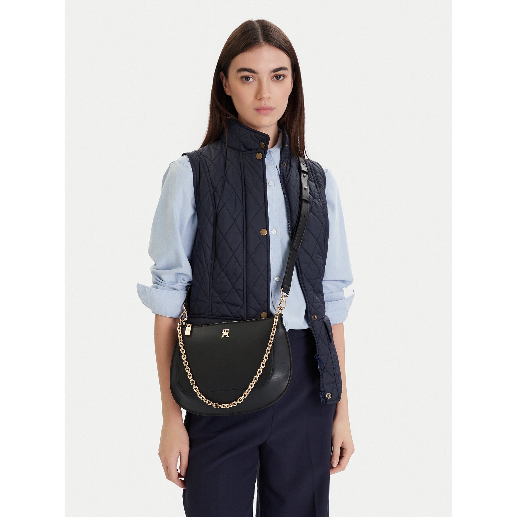 Tommy Hilfiger Дамска чанта Th Glam Conv Med Crossover AW0AW18143