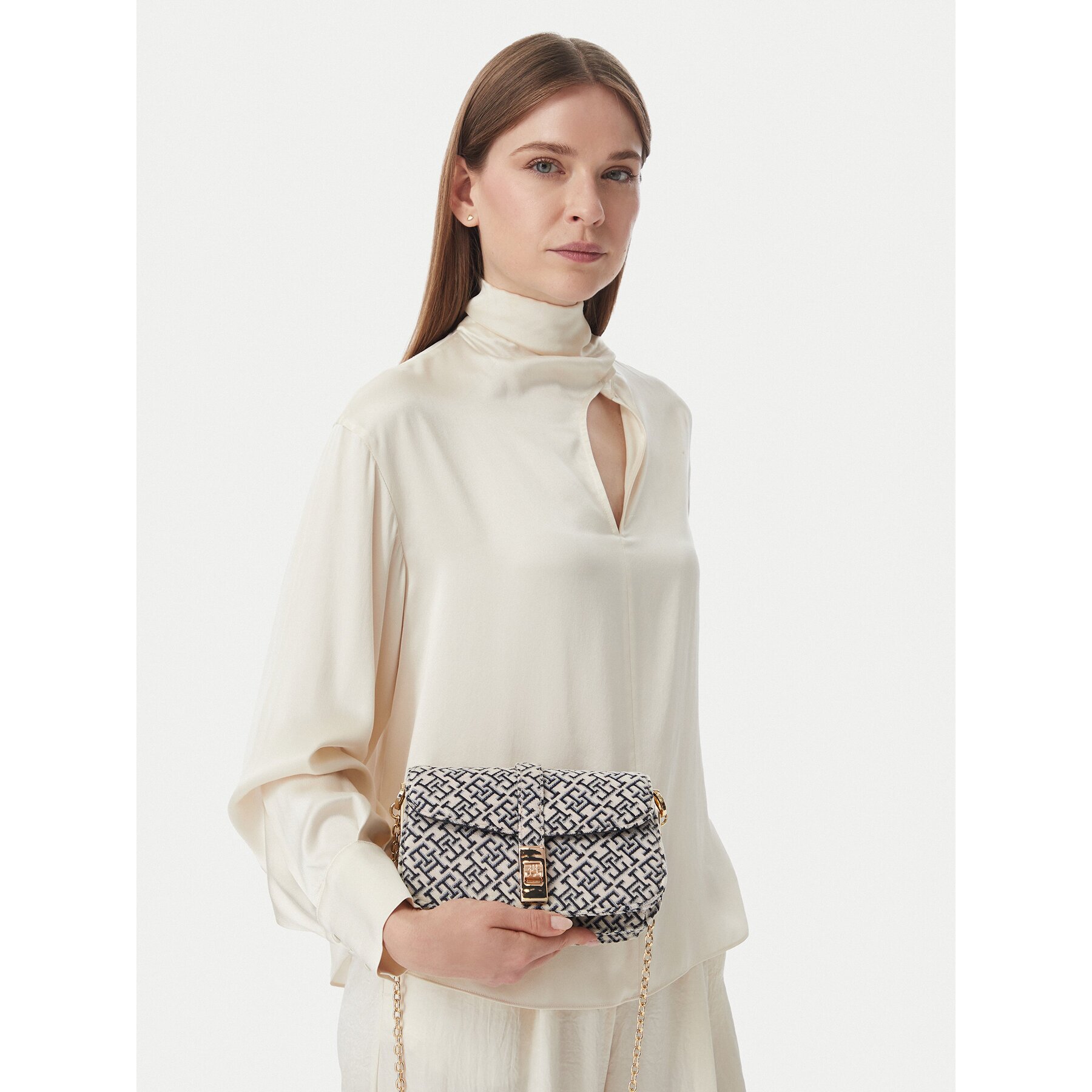 Tommy Hilfiger Дамска чанта Th Heritage Chain Cross Jacquard AW0AW19320