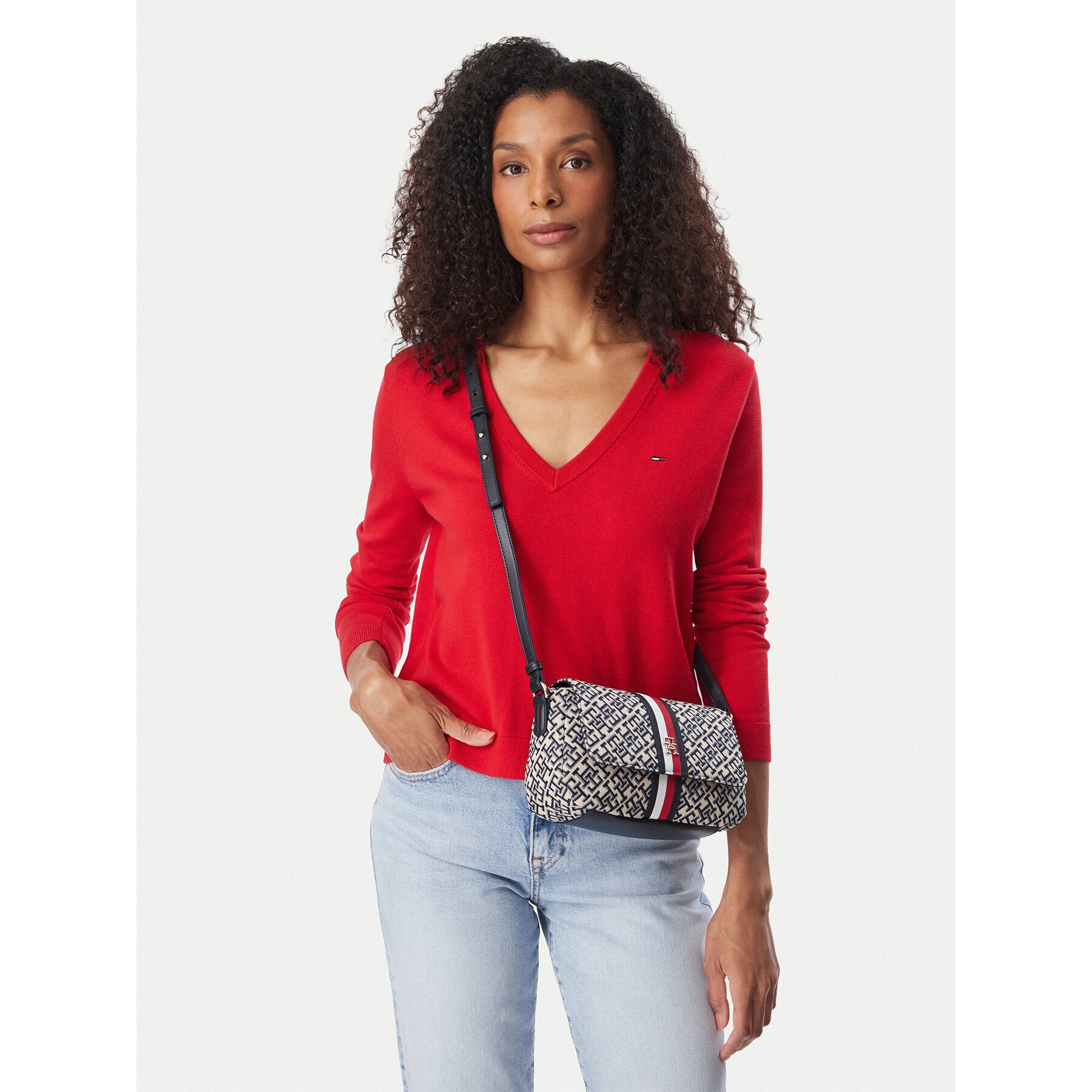 Tommy Hilfiger Дамска чанта Th Jacquard Ess Crossover AW0AW19066
