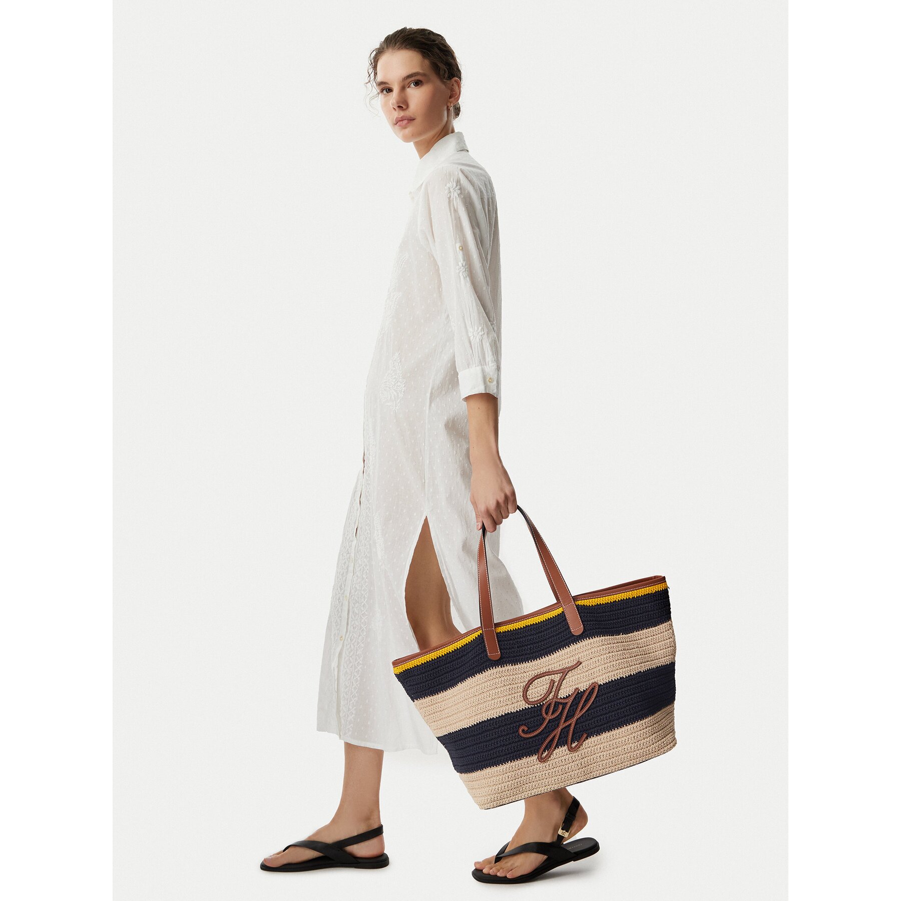 Tommy Hilfiger Дамска чанта Th Nautical Tote Crochet Str AW0AW18816