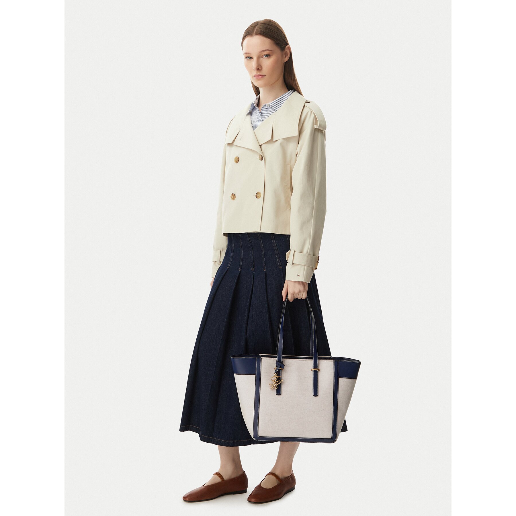Tommy Hilfiger Дамска чанта Th Script Tote Canvas AW0AW18829
