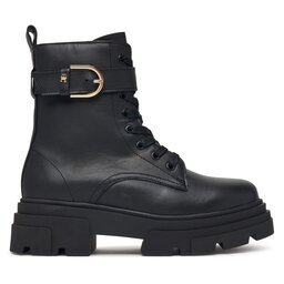 Tommy Hilfiger Туристически oбувки Leather Th Buckled Lace-Up Boot FW0FW09550