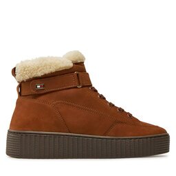 Tommy Hilfiger Зимни обувки Faux Fur Nubuck Low Lace-Up FW0FW08172