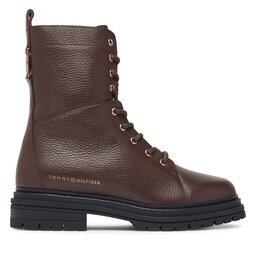 Tommy Hilfiger Зимни обувки Th Emboss Grain Leather Boot FW0FW09553