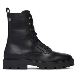 Tommy Hilfiger Зимни обувки TH Stud Leather Lace-Up Boot FW0FW09571