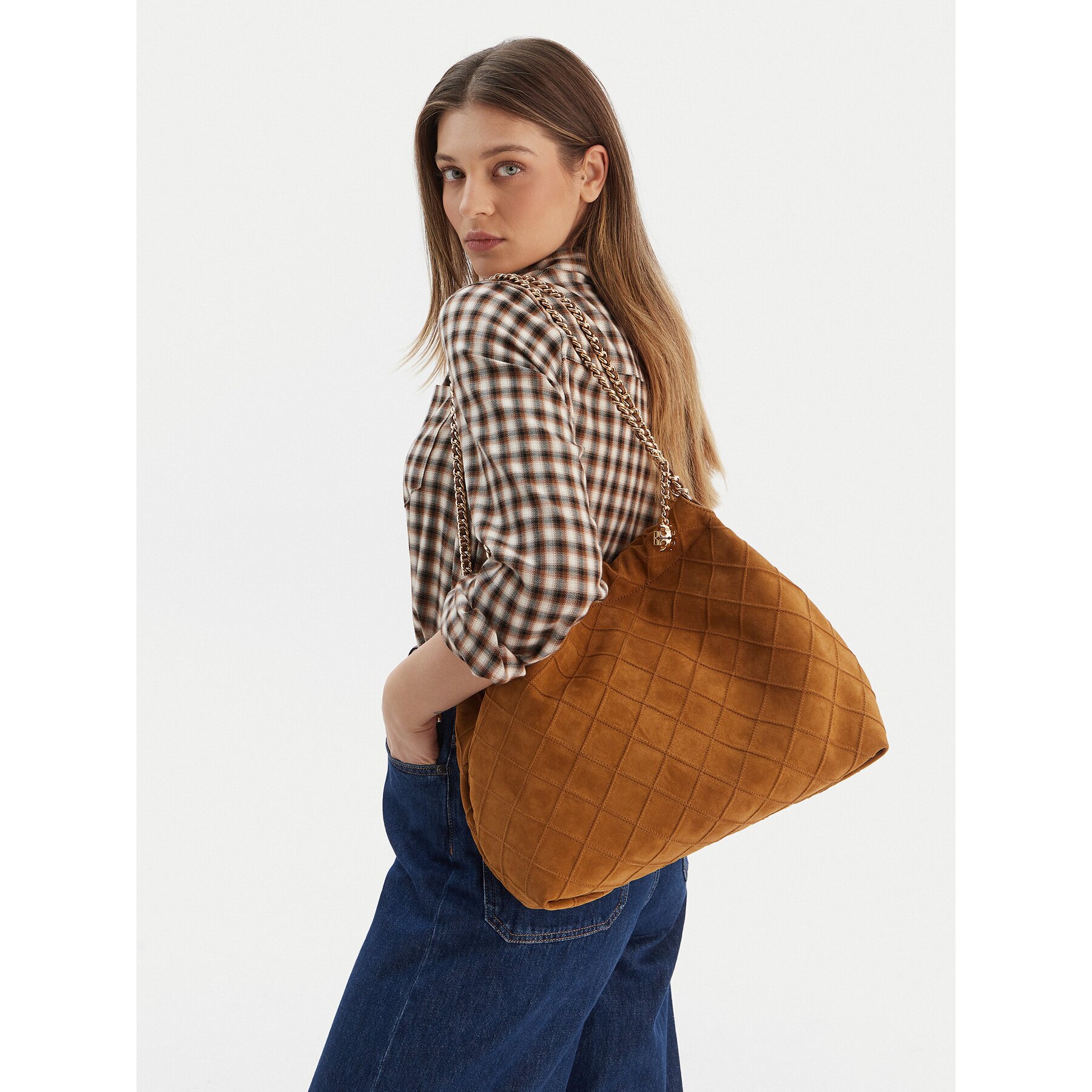 Tory Burch Дамска чанта Fleming Suede 166064