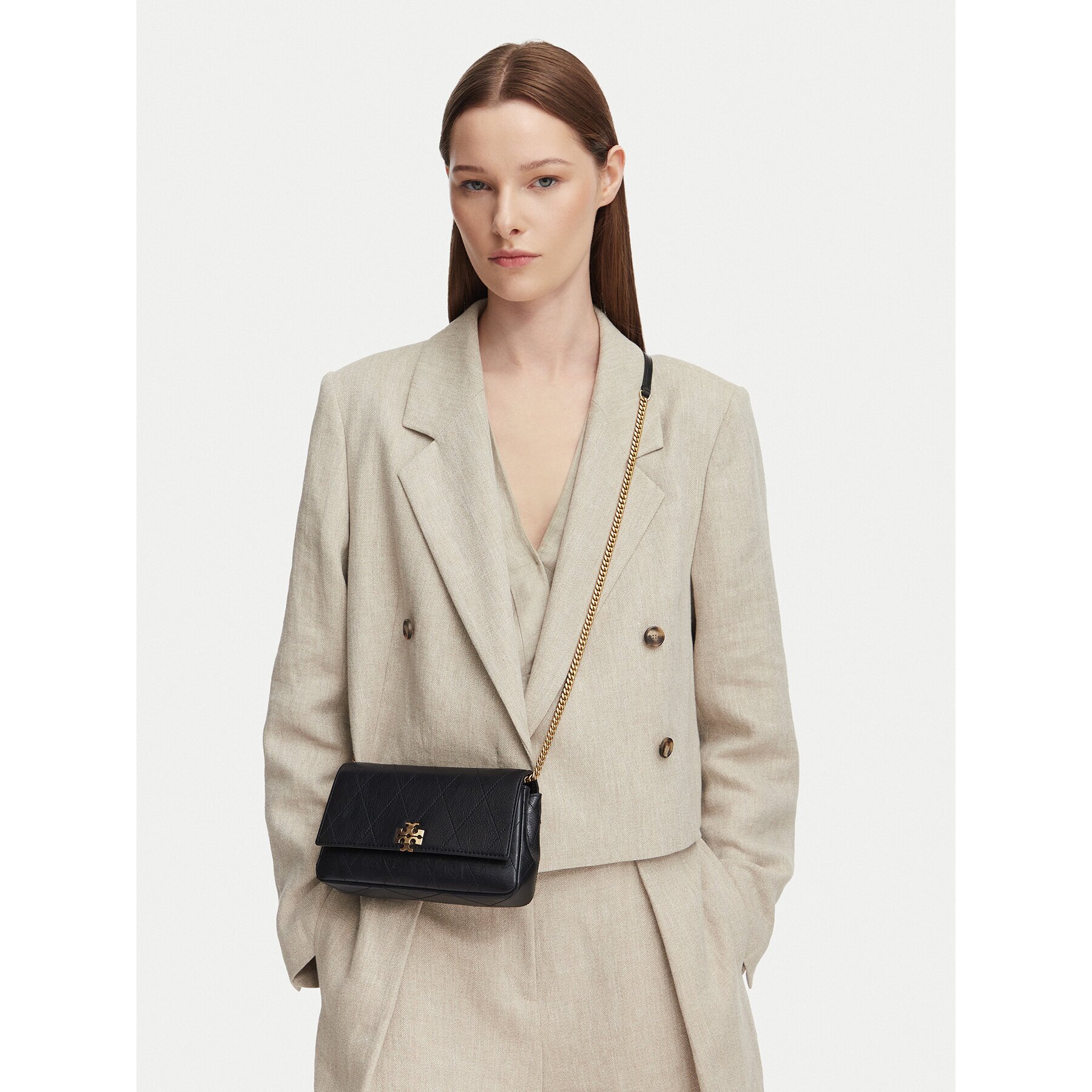 Tory Burch Дамска чанта Quilted Chain Wallet 186041