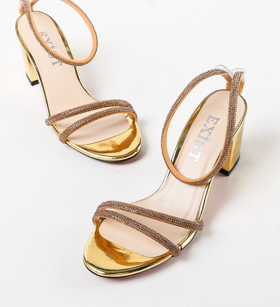 Exist Shoes Сандали на ток Anody Златни