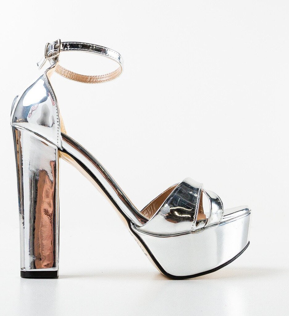 Wow Shoes Сандали на ток Barby Сребърни