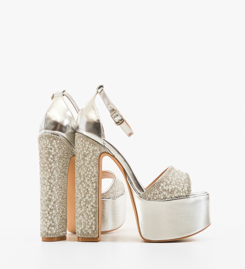 Wow Shoes Сандали на ток Bardic Сребърни
