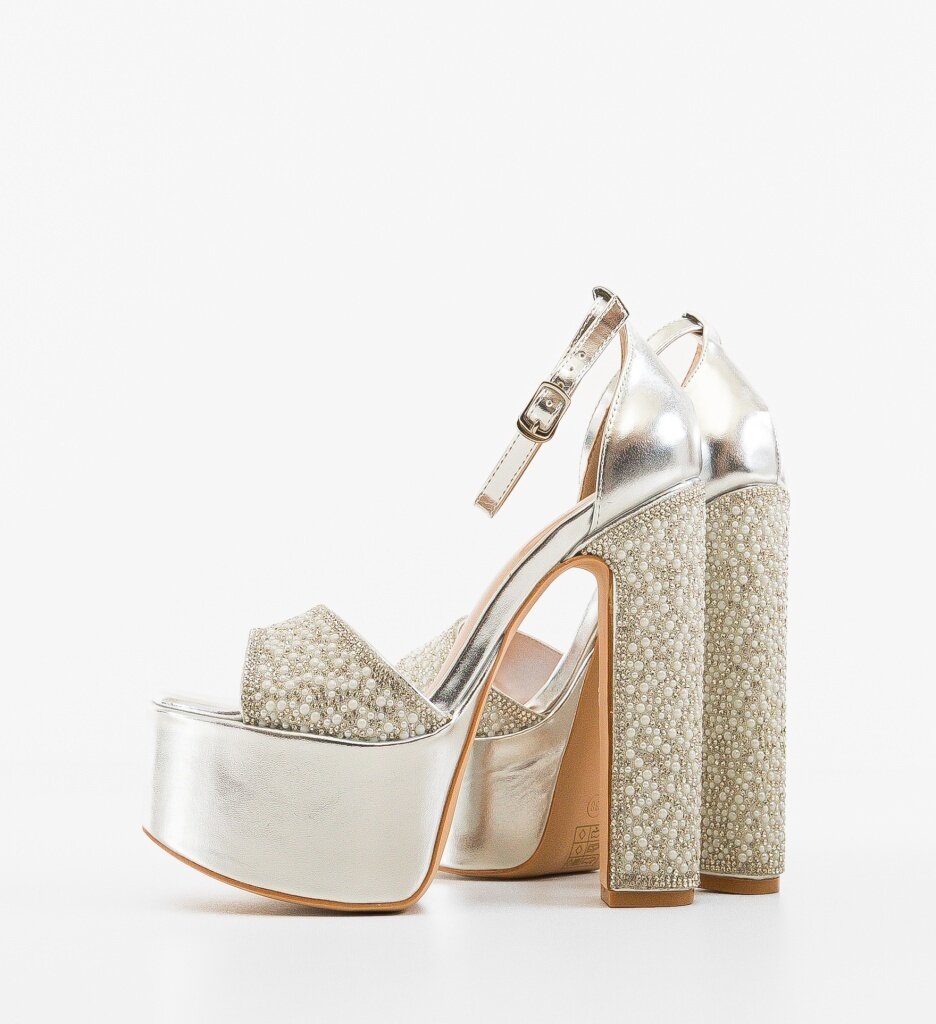 Wow Shoes Сандали на ток Bardic Сребърни