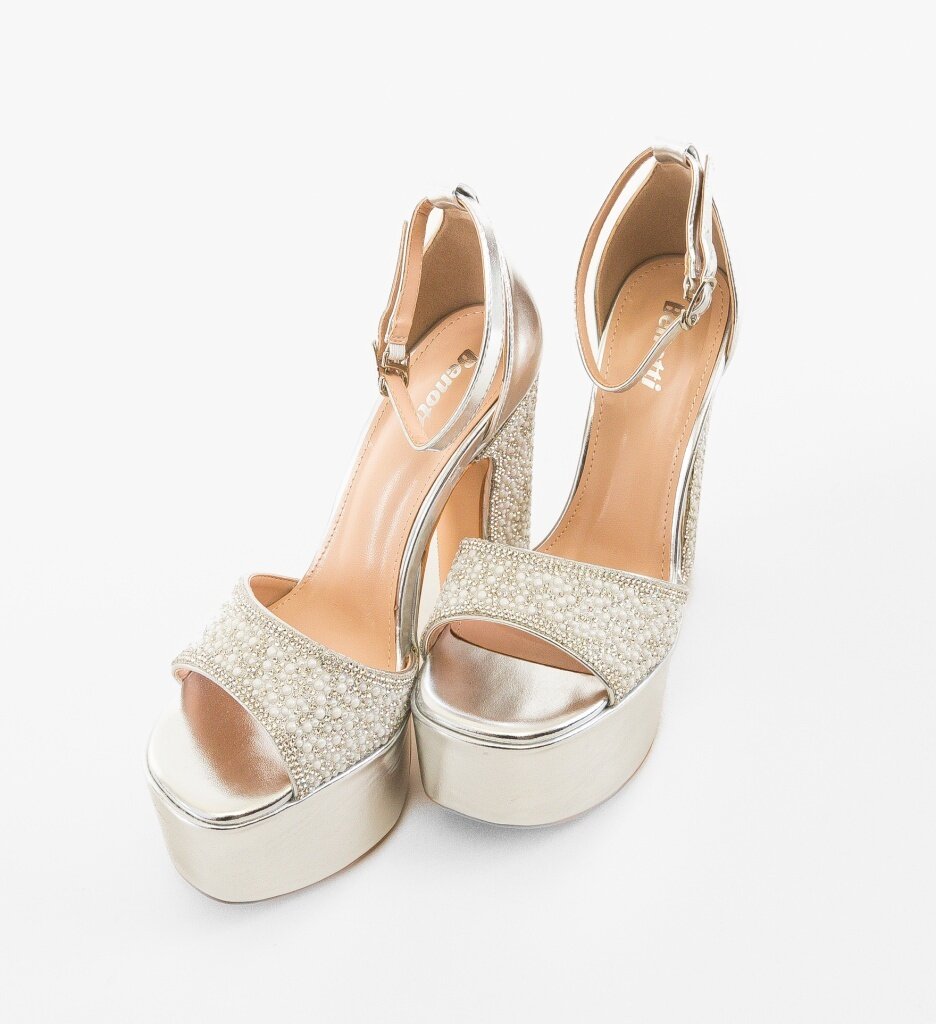 Wow Shoes Сандали на ток Bardic Сребърни