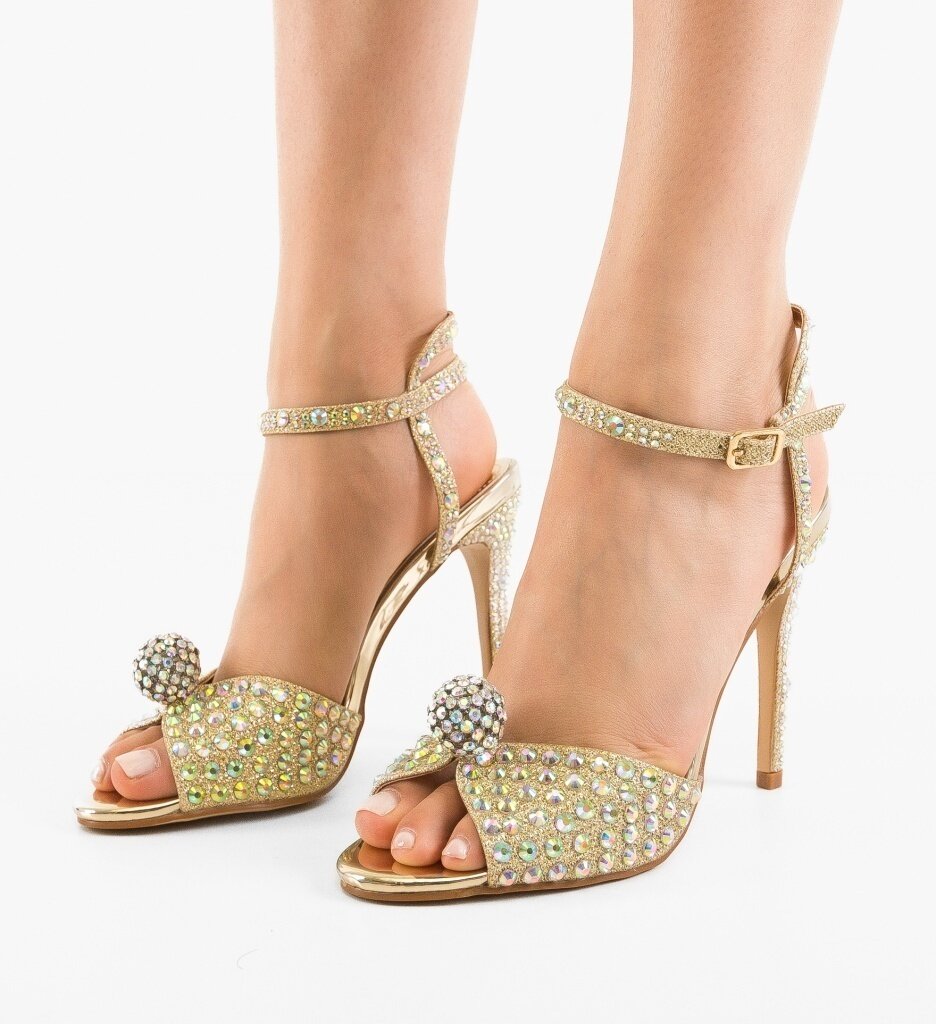 Wow Shoes Сандали на ток Genetor Златни