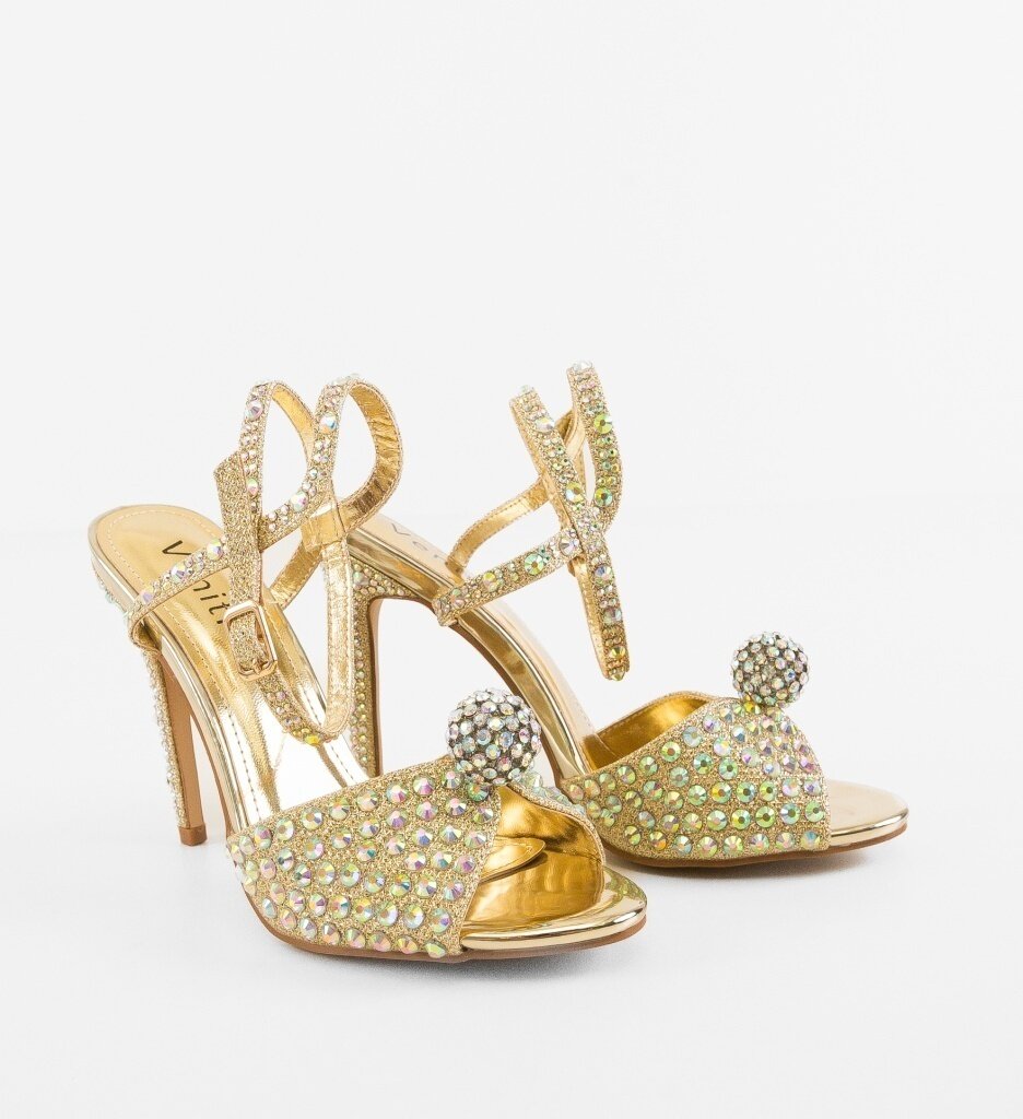 Wow Shoes Сандали на ток Genetor Златни