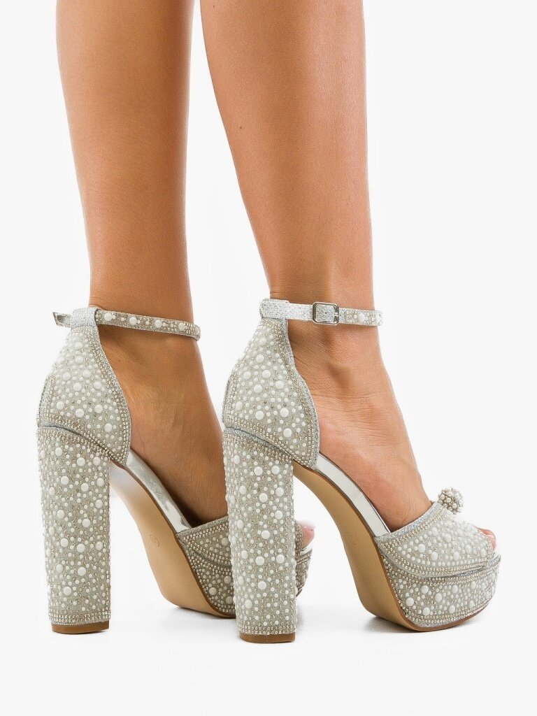 Wow Shoes Сандали на ток Gruyah Сребърни