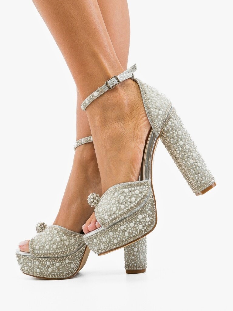 Wow Shoes Сандали на ток Gruyah Сребърни