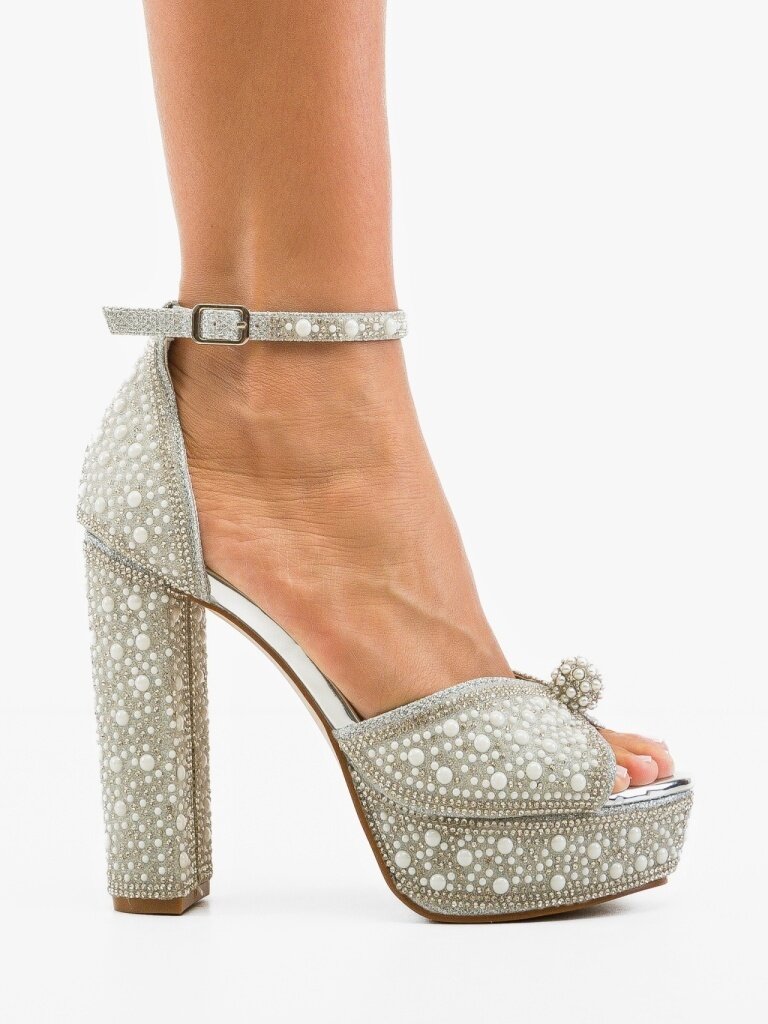 Wow Shoes Сандали на ток Gruyah Сребърни