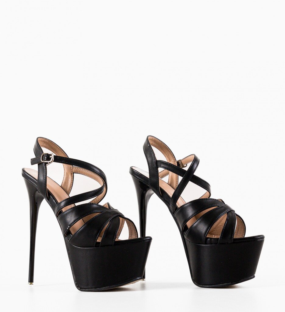 Wow Shoes Сандали на ток Kai 2 Черни