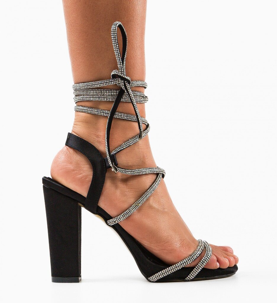 Wow Shoes Сандали на ток Leleren Черни